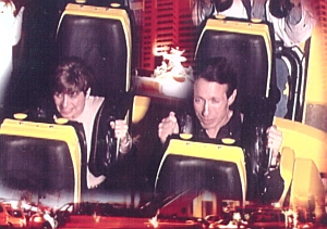 Rich rides a roller coaster
